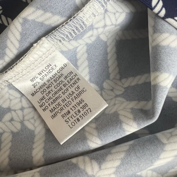 Jude Connally Jenna Navy Blue White Rope Geometric Pleated Tank Top Nautical XS - Picture 8 of 10
